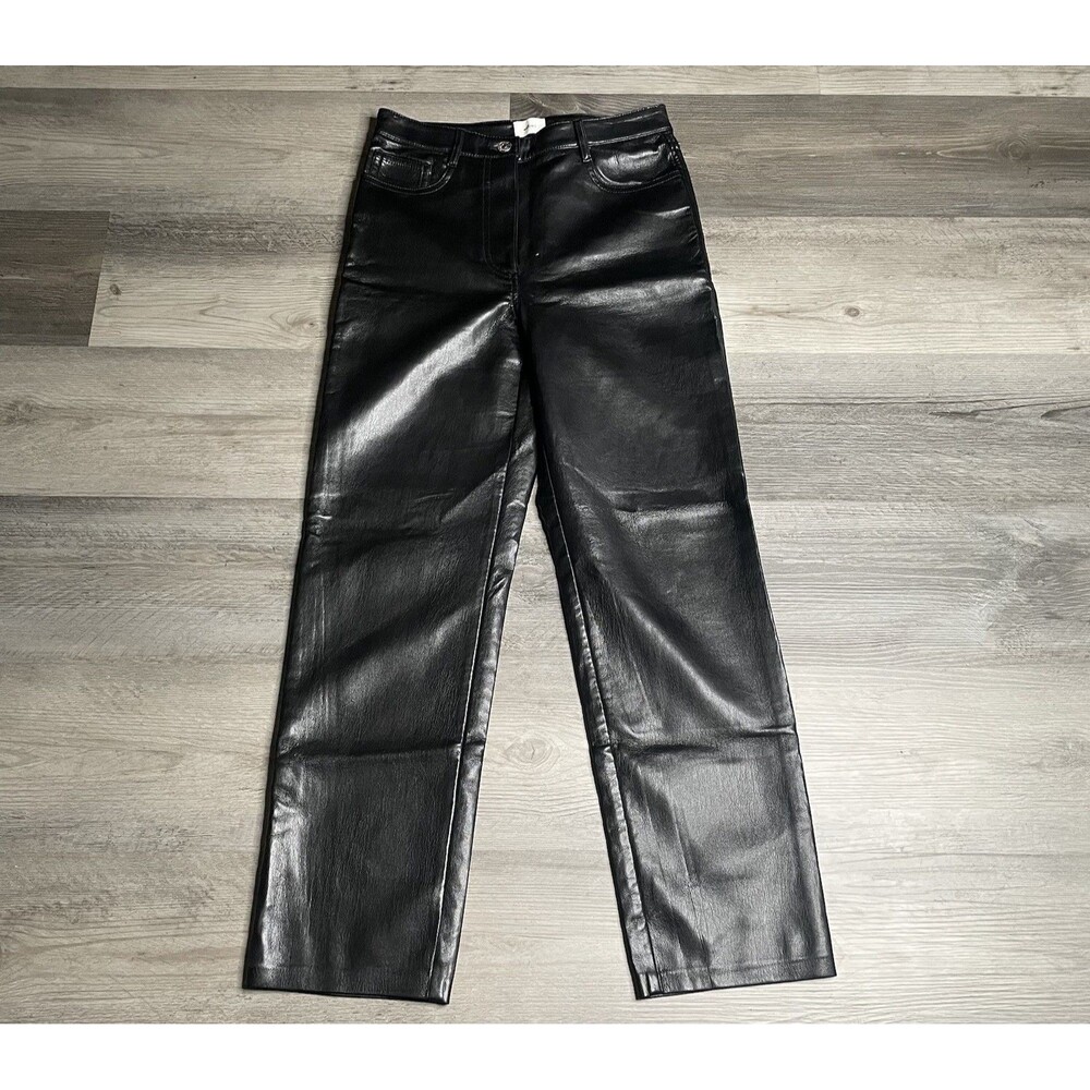 Wilfred Aritzia The Melina Vegan Leather Pants Black Size 4 Short Cropped